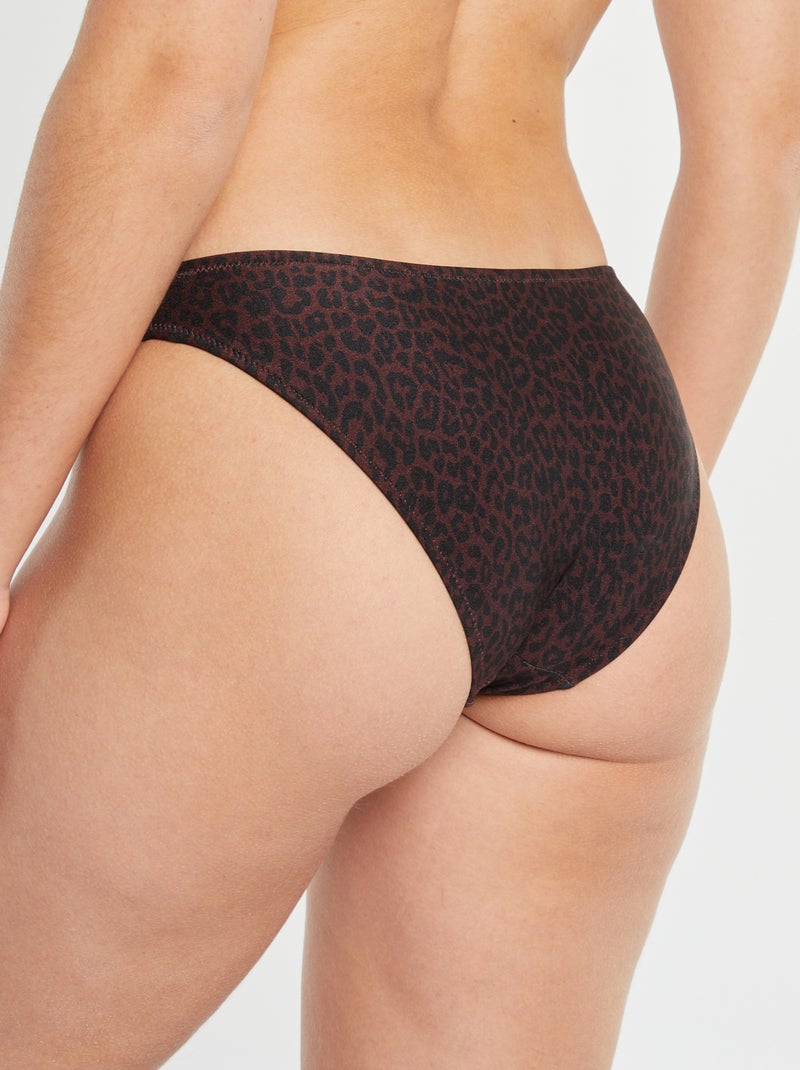 Braguita de bikini estampado leopardo MARRON - Kiabi