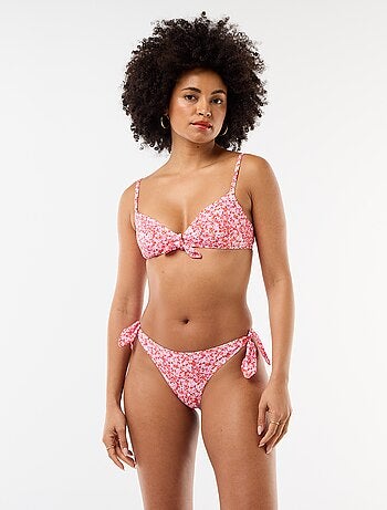 Braguita de bikini floral con lazos