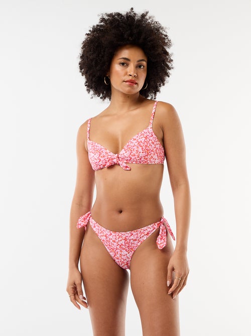 Braguita de bikini floral con lazos - Kiabi