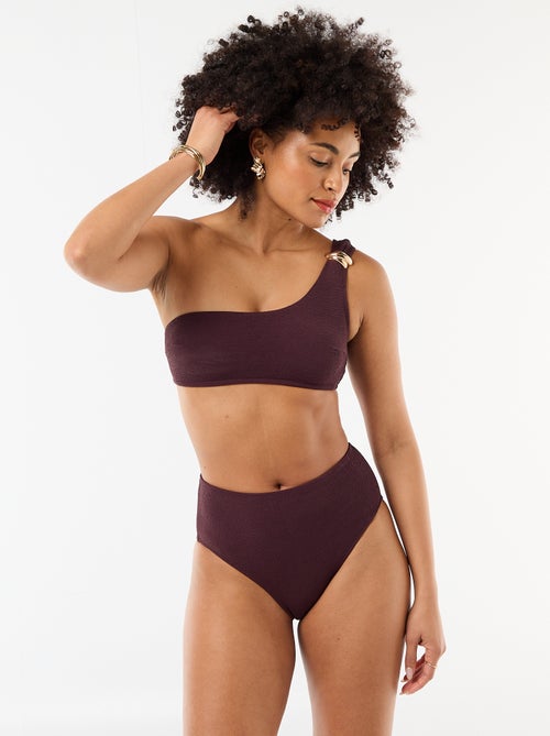 Braguita de bikini gofrada de cintura alta - Kiabi