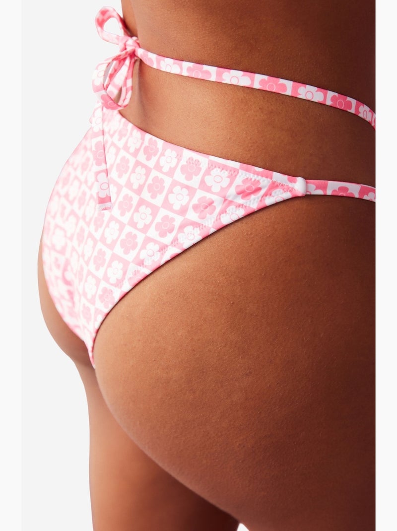 Braguita de bikini lika cross con estampado floral y detalle de accesorio penti Rosa/Blanco - Kiabi