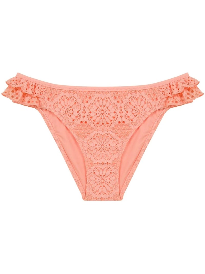 Braguita de bikini marsilya con volante lateral penti Naranja claro - Kiabi