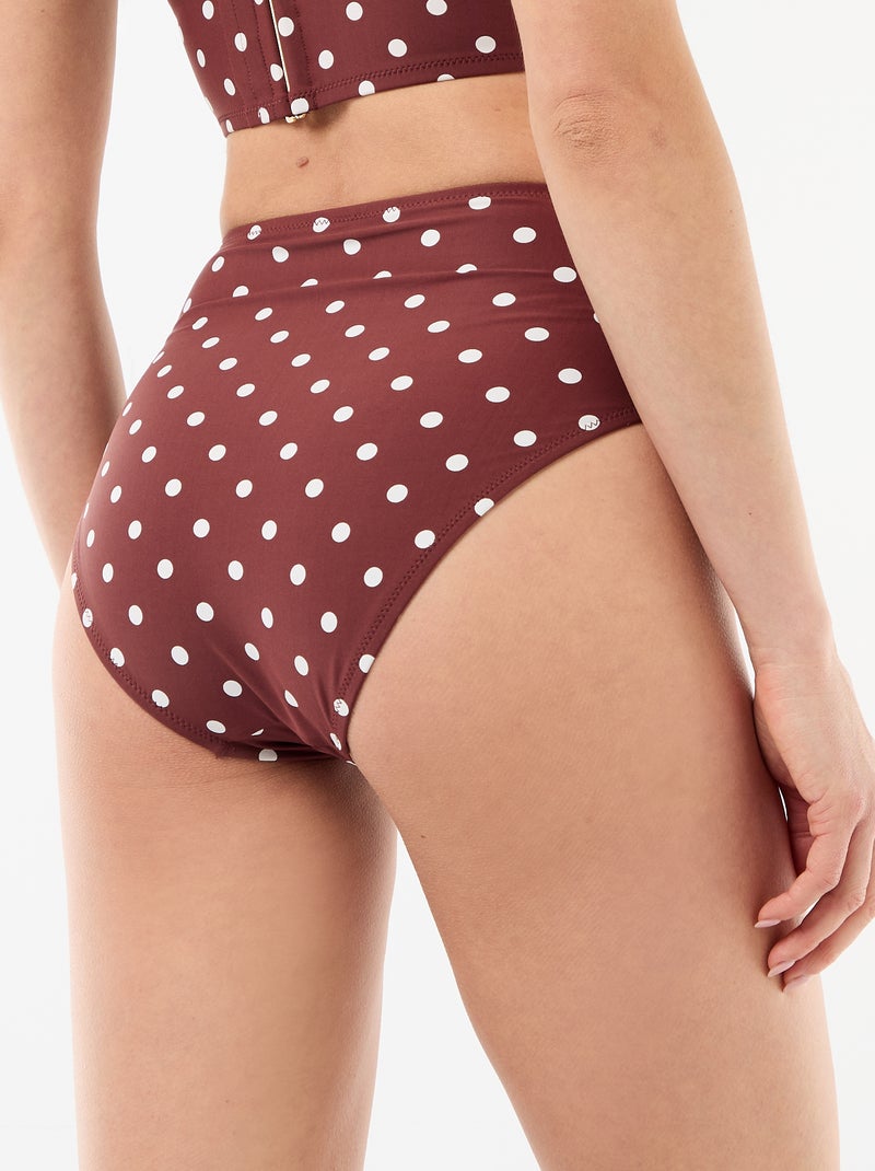 Braguita de bikini moldeadora de tiro alto Marron - Kiabi