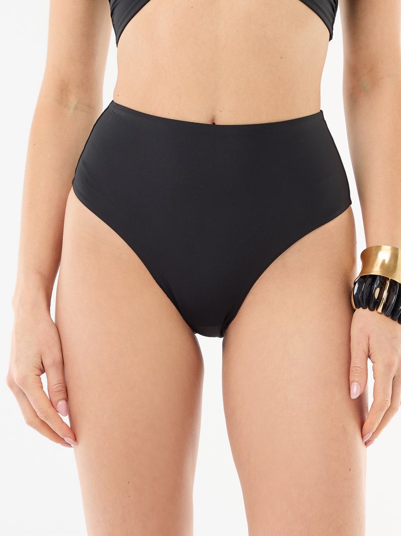 Braguita de bikini moldeadora de tiro alto Negro - Kiabi