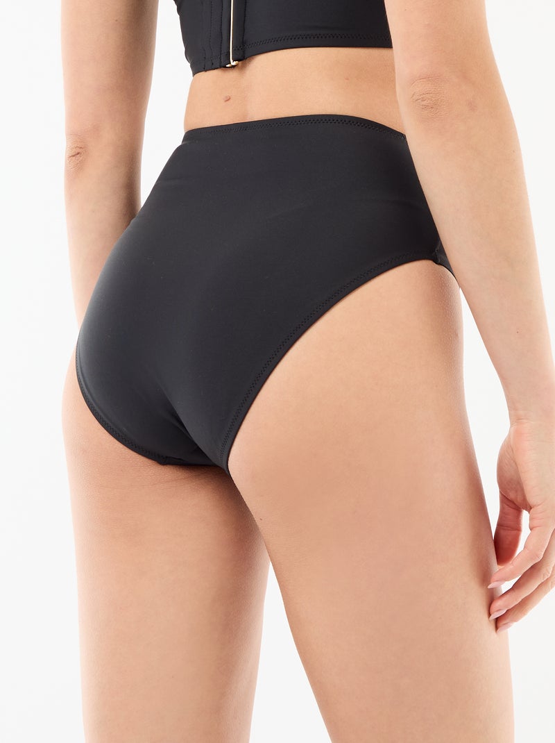 Braguita de bikini moldeadora de tiro alto Negro - Kiabi