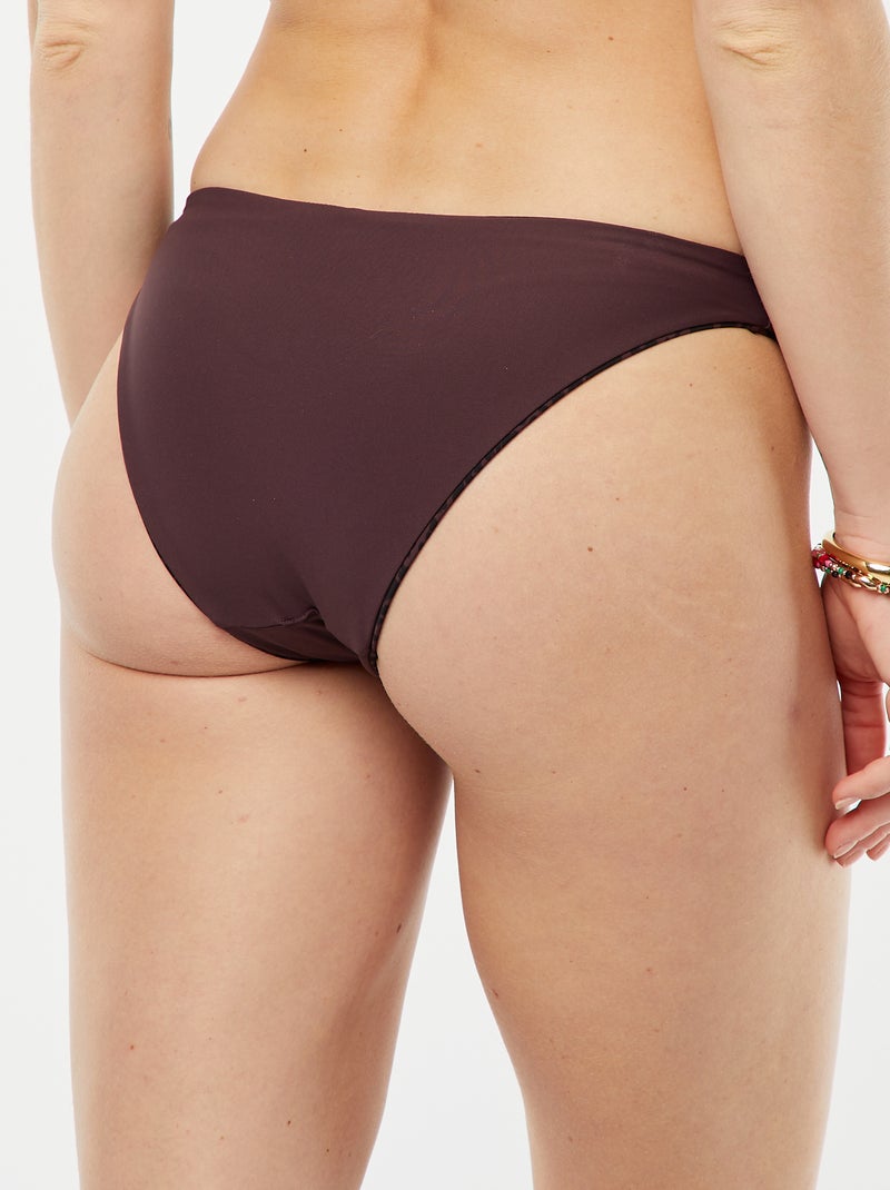 Braguita de bikini reversible leopardo vs liso NEGRO - Kiabi