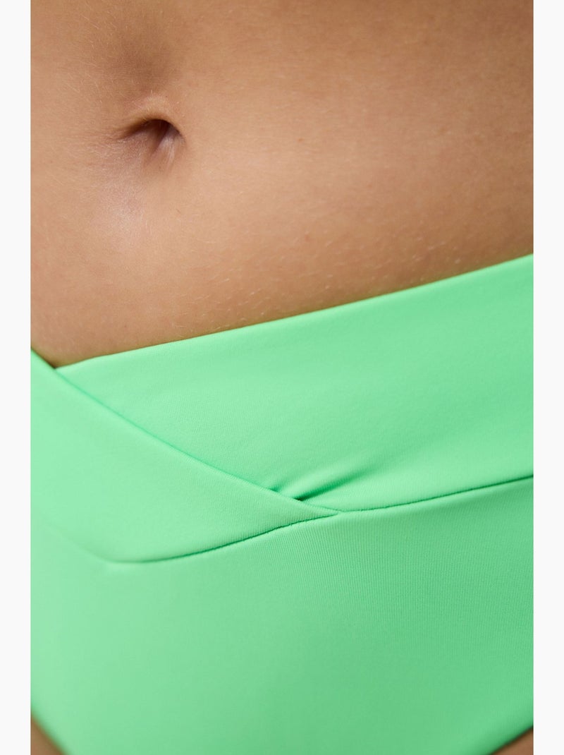 Braguita de bikini slip con corte en v penti Verde menta - Kiabi