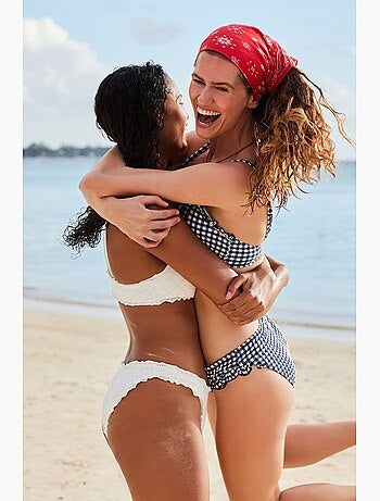 Braguita de bikini texas de cuadros y volantes penti