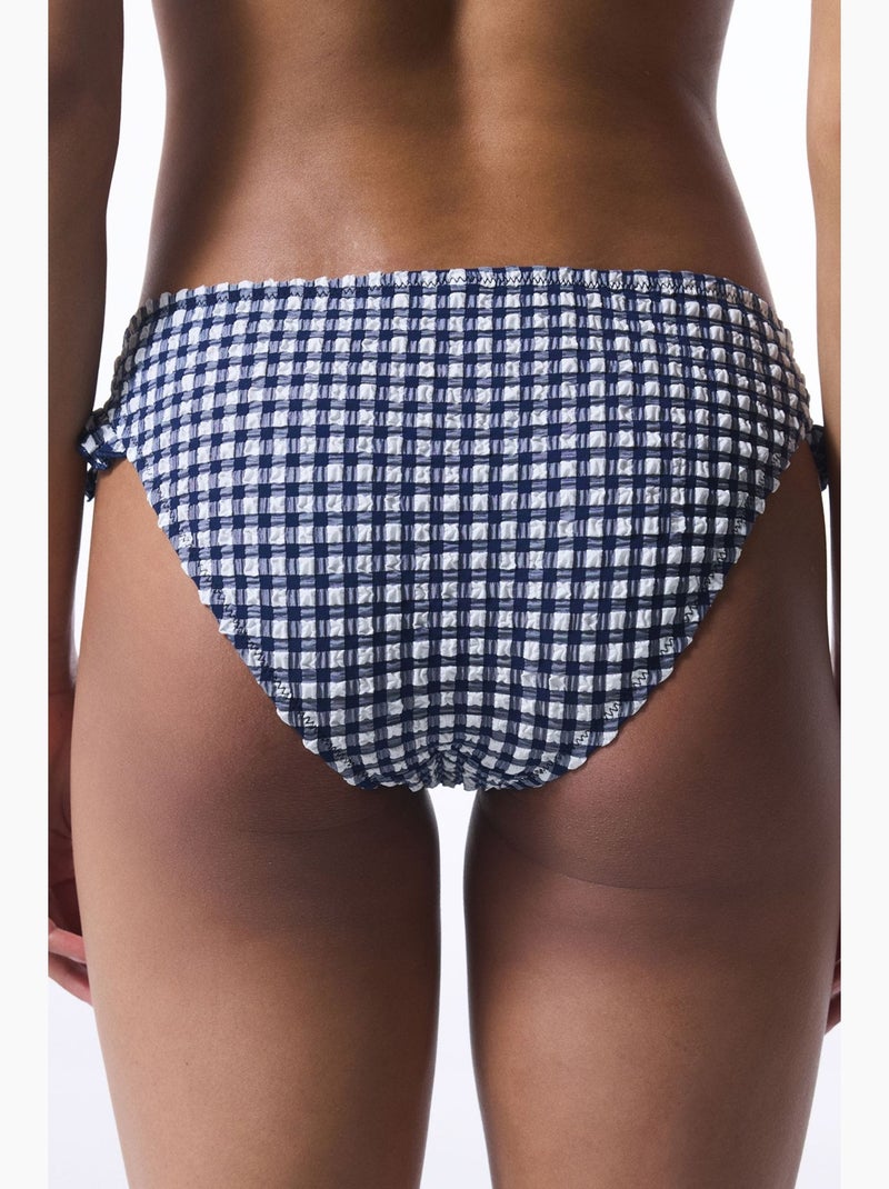 Braguita de bikini texas de cuadros y volantes penti Azul Blanco - Kiabi