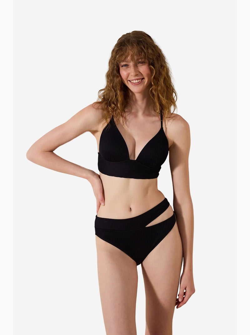 Braguita de bikini texturizada brigett cut penti Negro - Kiabi