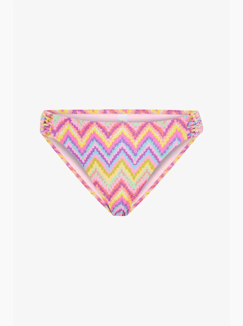 Braguita de bikini zigzag macramé de talle bajo penti Rosa fluo - Kiabi