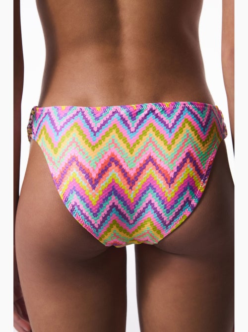 Braguita de bikini zigzag macramé de talle bajo penti - Kiabi