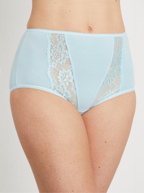 Braguita de cintura alta con detalles de encaje - Afibel - Kiabi