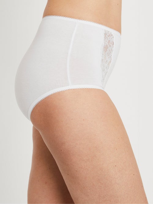 Braguita de cintura alta con detalles de encaje - Afibel - Kiabi