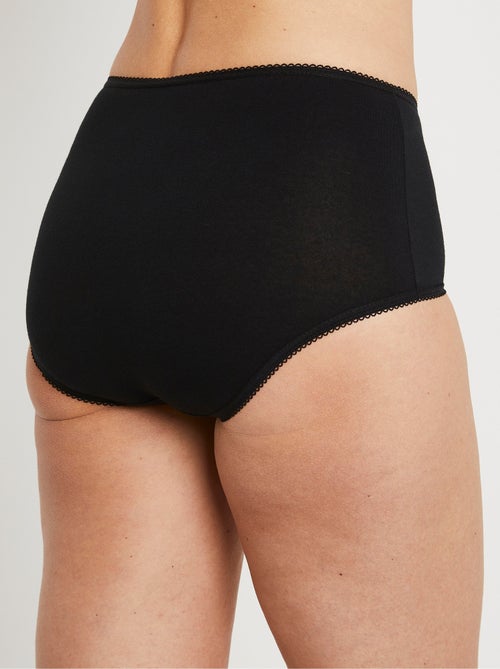 Braguita de cintura alta con detalles de encaje - Afibel - Kiabi