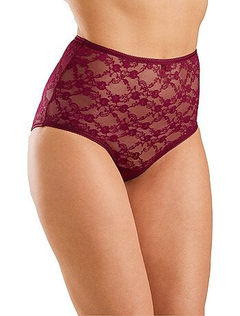 Braguita de encaje elástico de talle alto - pack de 3 - Afibel