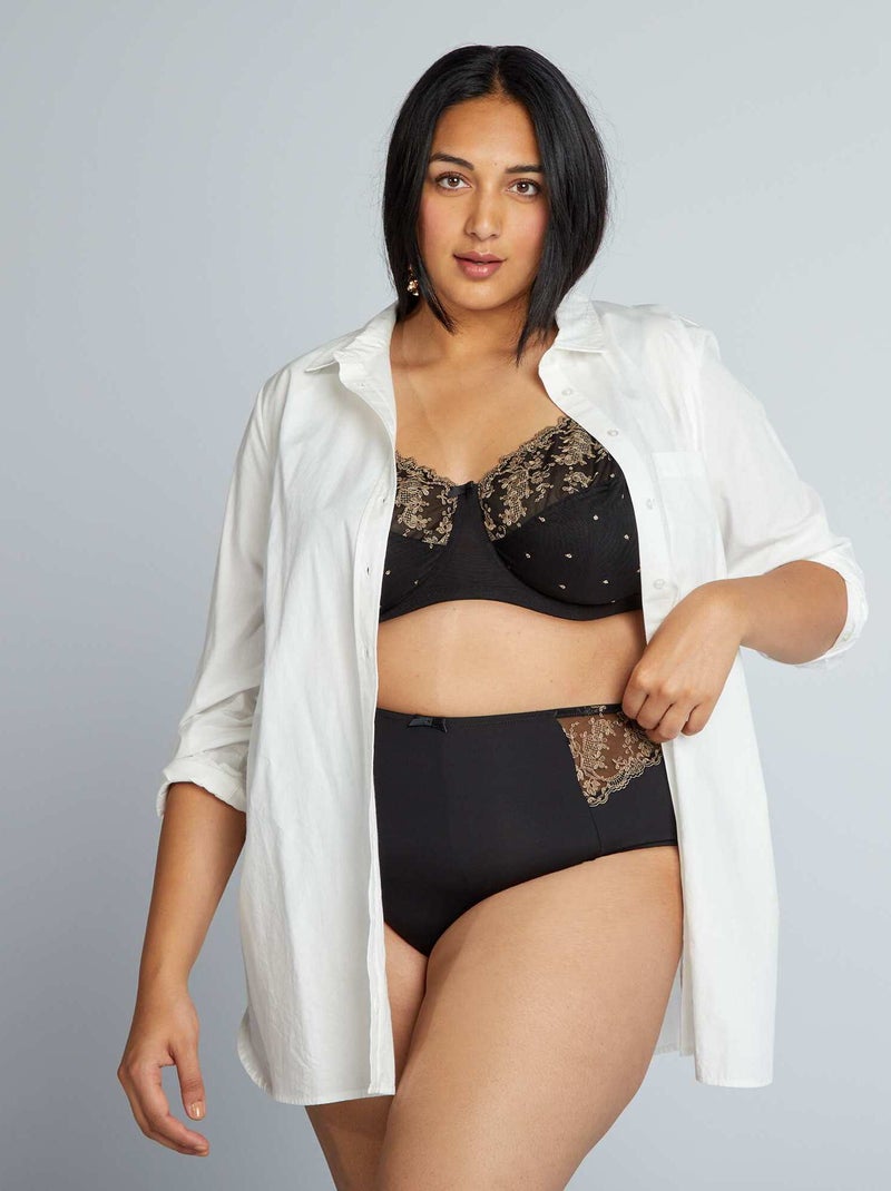 Braguita de encaje tejido negro - Kiabi