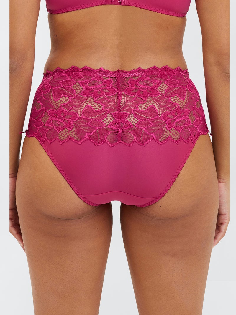 Braguita de encaje y microfibra Arum 'Sans Complexe' ROJO - Kiabi