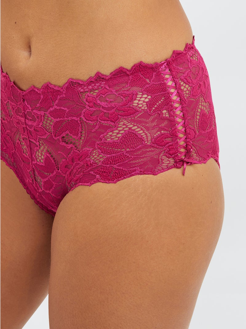 Braguita de encaje y microfibra Arum 'Sans Complexe' ROJO - Kiabi