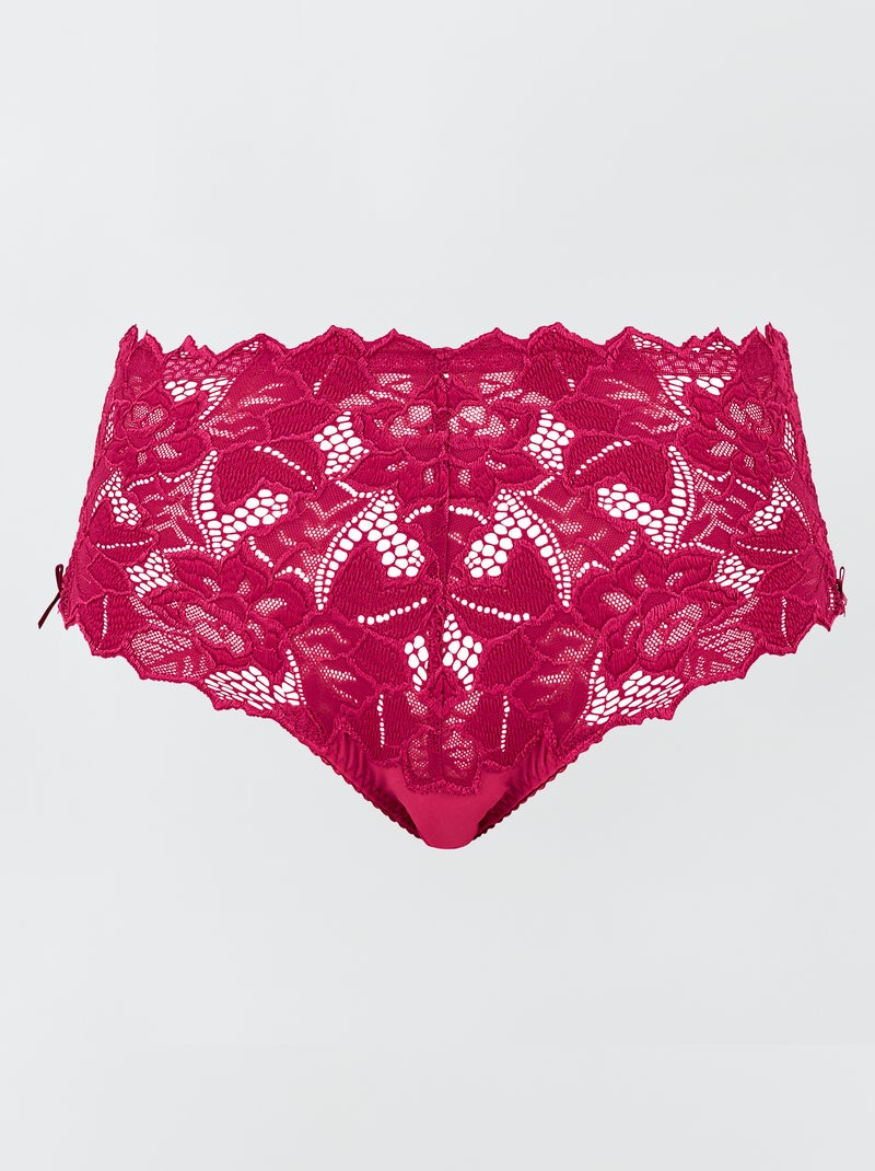 Braguita de encaje y microfibra Arum 'Sans Complexe' ROJO - Kiabi