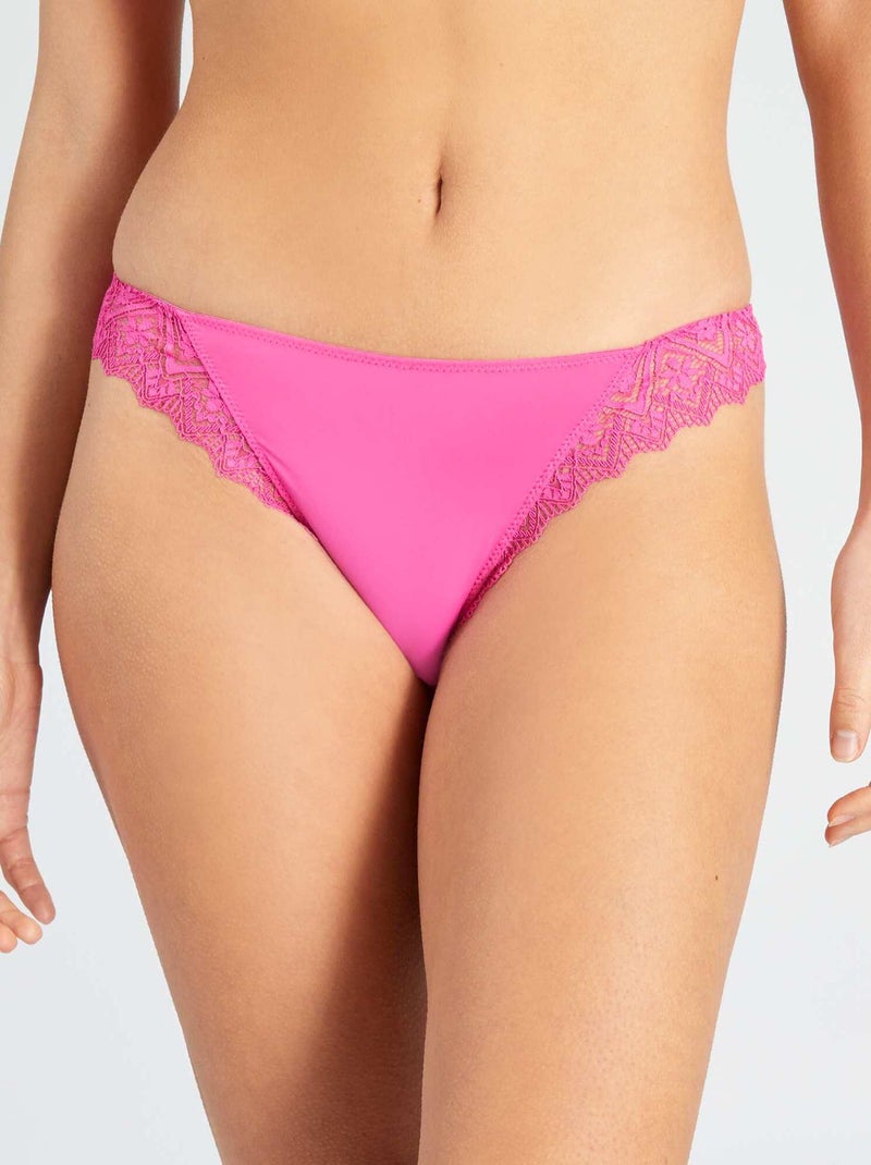 Braguita de encaje y microfibra ROSA - Kiabi