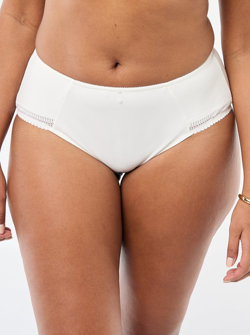 Braguita de microfibra acanalada Blanco - Kiabi