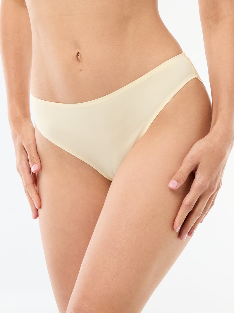 Braguita de microfibra y encaje Amarillo - Kiabi