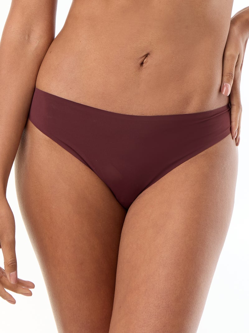 Braguita de microfibra y encaje Morado oscuro - Kiabi
