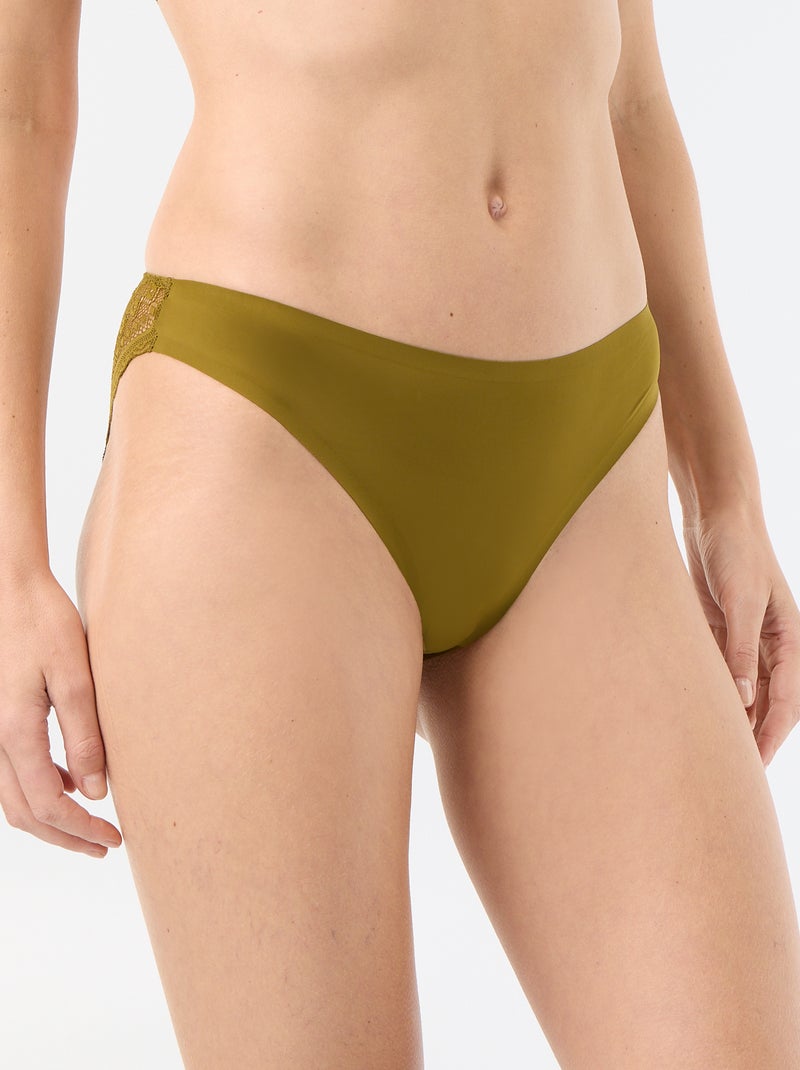 Braguita de microfibra y encaje Verde - Kiabi