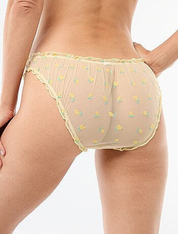 Braguita de tul con limones bordados