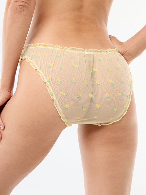 Braguita de tul con limones bordados - Kiabi
