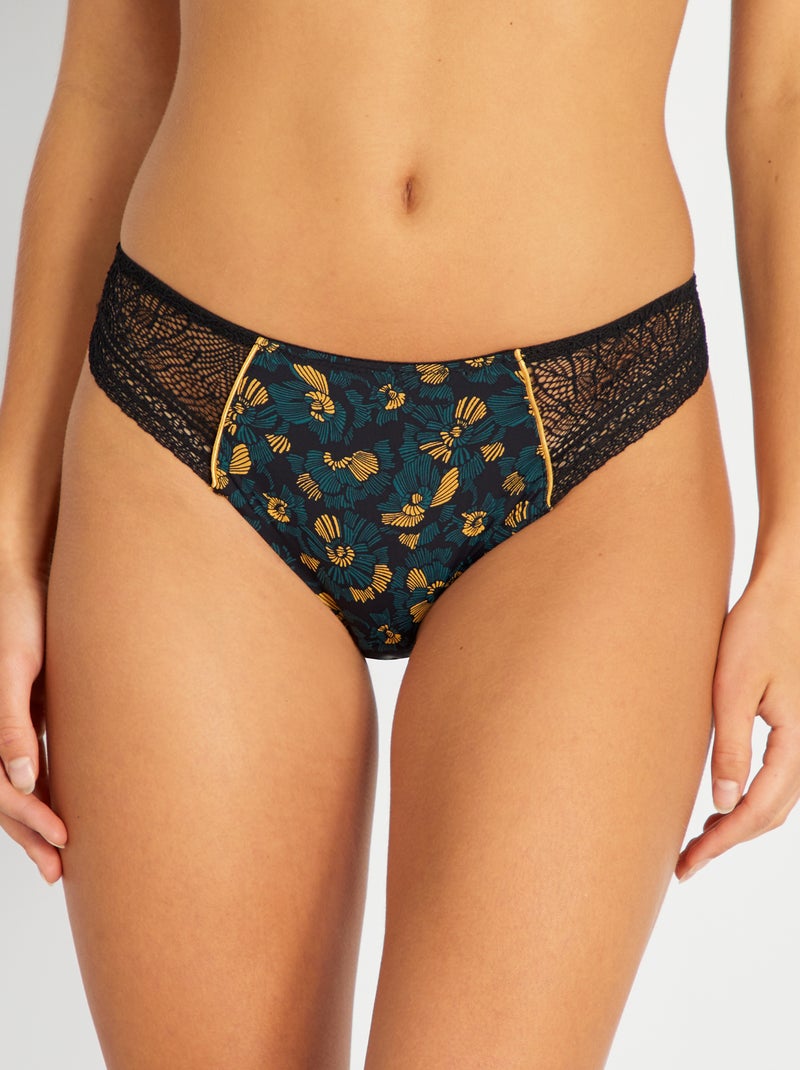 Braguita estampada 'Envie de Lingerie' NEGRO - Kiabi
