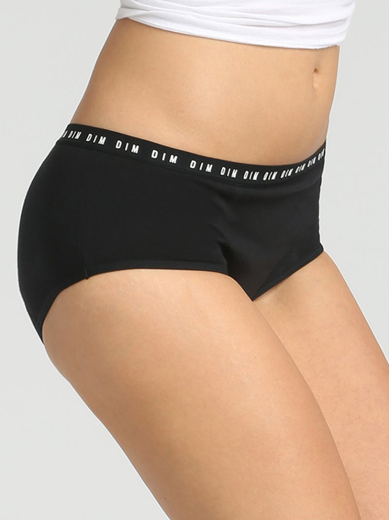 Braguita menstrual lavable 'DIM' negro - Kiabi