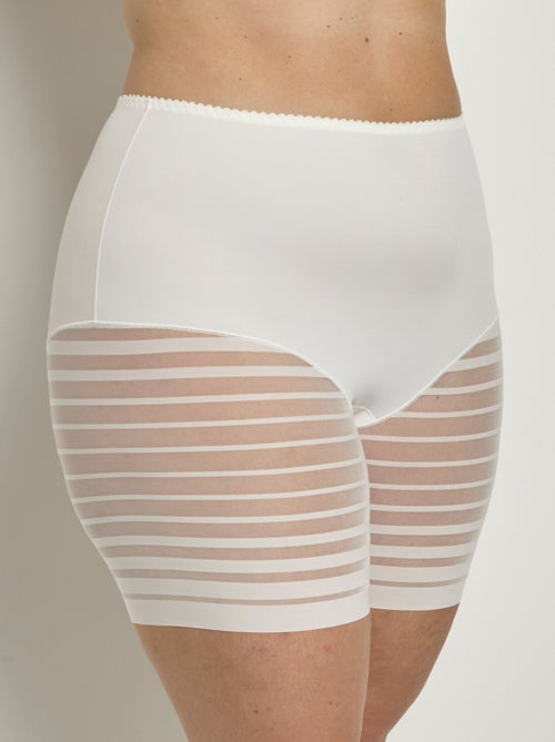 Braguita shorty de talle alto de tul elástico efecto rayas - Afibel - Kiabi