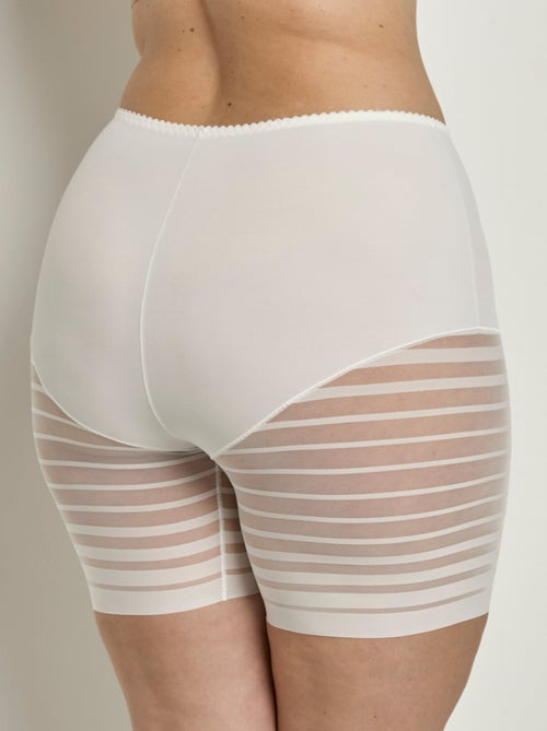 Braguita shorty de talle alto de tul elástico efecto rayas - Afibel - Kiabi