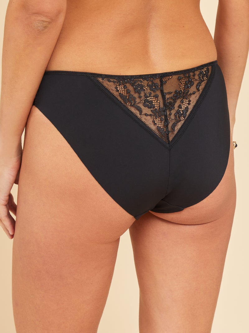 Braguita sin costuras con encaje NEGRO - Kiabi
