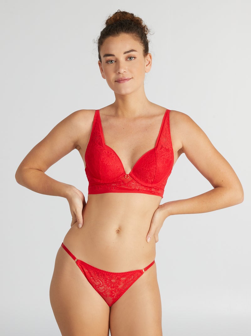 Braguita tira de encaje 'Billet Doux' ROJO - Kiabi