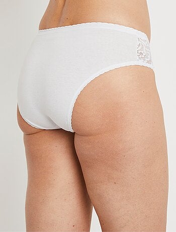Braguitas altas de encaje de algodón - pack de 3 - Afibel