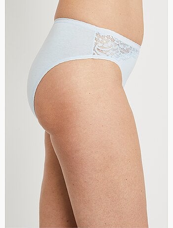 Braguitas altas de encaje de algodón - pack de 3 - Afibel