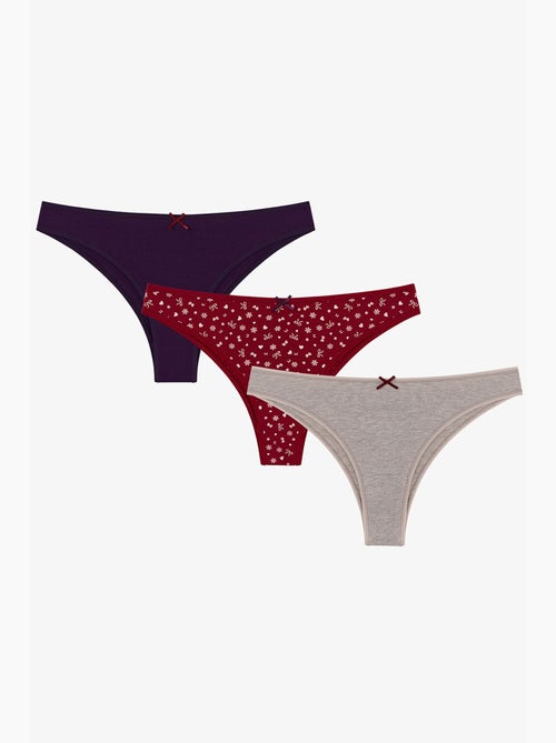 Braguitas brasileñas con estampado de lazo snow cute 3 unidades penti - Kiabi Braguitas brasileñas con estampado de lazo snow cute 3 unidades penti - Kiabi