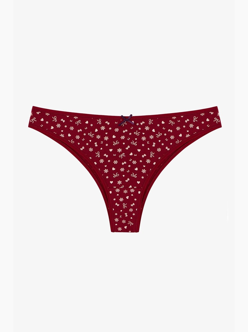 Braguitas brasileñas con estampado de lazo snow cute 3 unidades penti Violeta/Rojo - Kiabi
