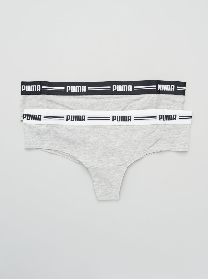 Braguitas brasileñas 'Puma' - Pack de 2 GRIS - Kiabi