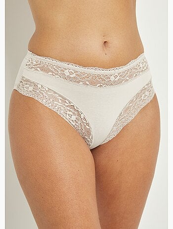 Braguitas de algodón con inserciones de encaje - AFIBEL