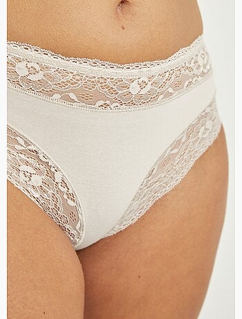 Braguitas de algodón con inserciones de encaje - AFIBEL