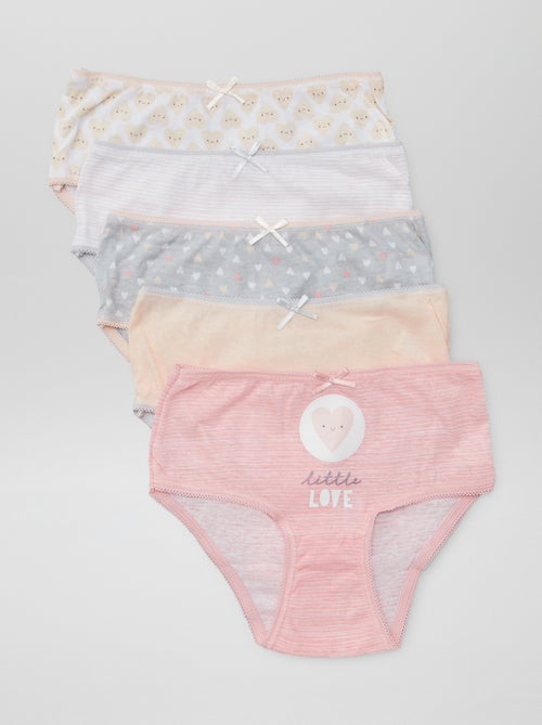 Braguitas de algodón estampadas - pack de 5 - Kiabi