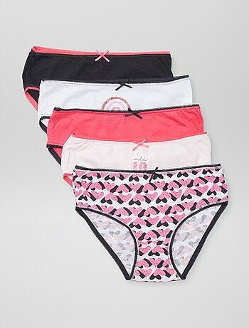 Braguitas de algodón estampadas - pack de 5