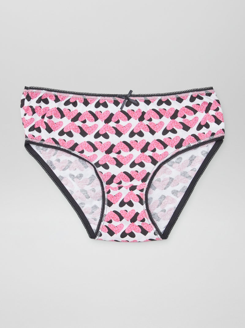 Braguitas de algodón estampadas - pack de 5 ROSA - Kiabi