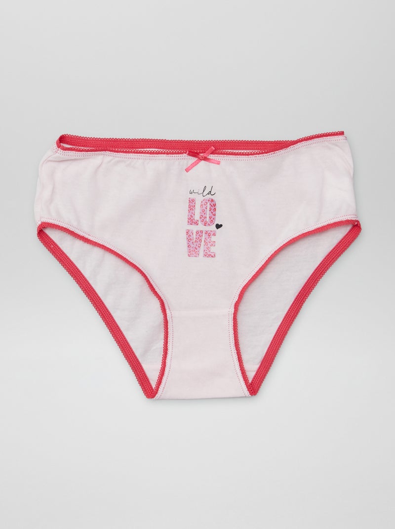 Braguitas de algodón estampadas - pack de 5 ROSA - Kiabi