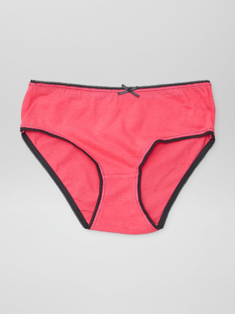 Braguitas de algodón estampadas - pack de 5 ROSA - Kiabi