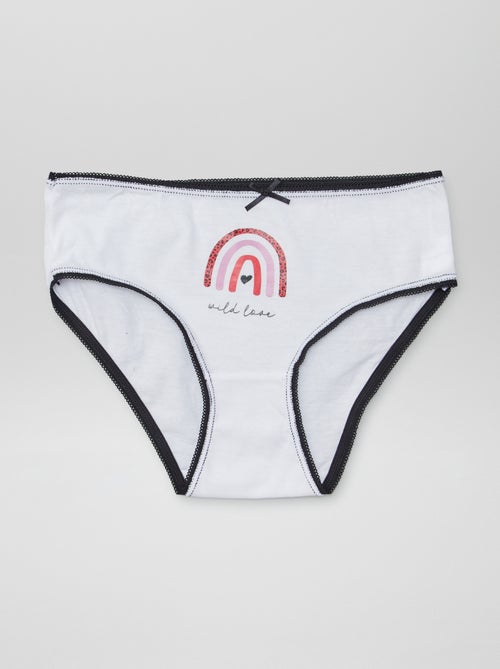 Braguitas de algodón estampadas - pack de 5 - Kiabi